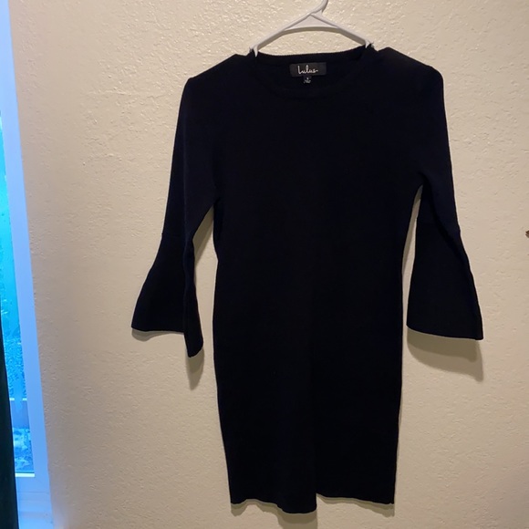 Lulus Elizabella Bell Sleeve Bodycon Sweater Dress - Picture 3 of 3